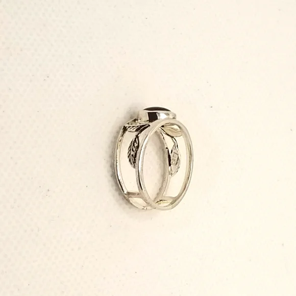 925 Sterling Silver Ring!!pretty folliage Band with Natural carnelian! Us: 7,8,9 - Picture 11 of 15